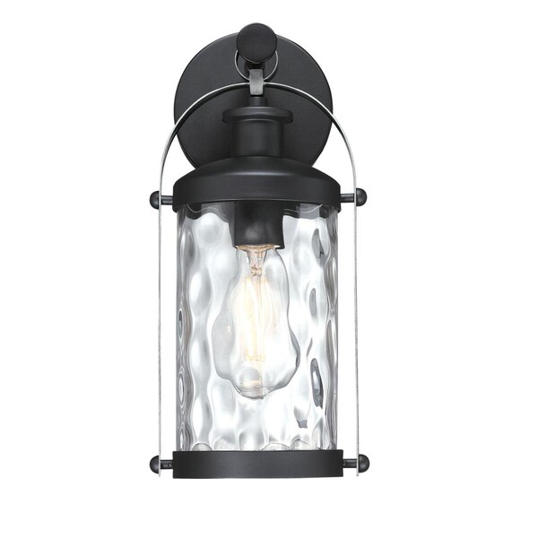 Westinghouse Fixture Wall Outdoor 60W Courtland Grove, Matte Black Ant Pwtr Clear Hmr Glass 6113400 - main